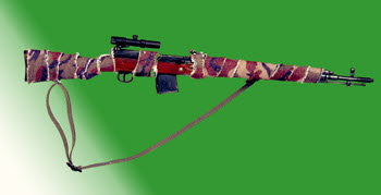 Russian AVT 40 rifle with "PU"scope and camo cover